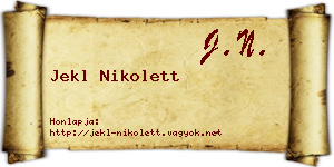 Jekl Nikolett névjegykártya